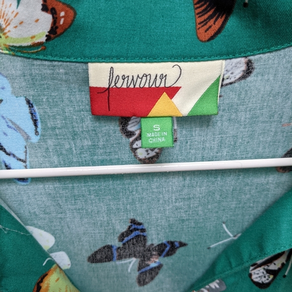 Modcloth 🦋 Butterfly shirtdress. Size small. Green - Picture 2 of 6